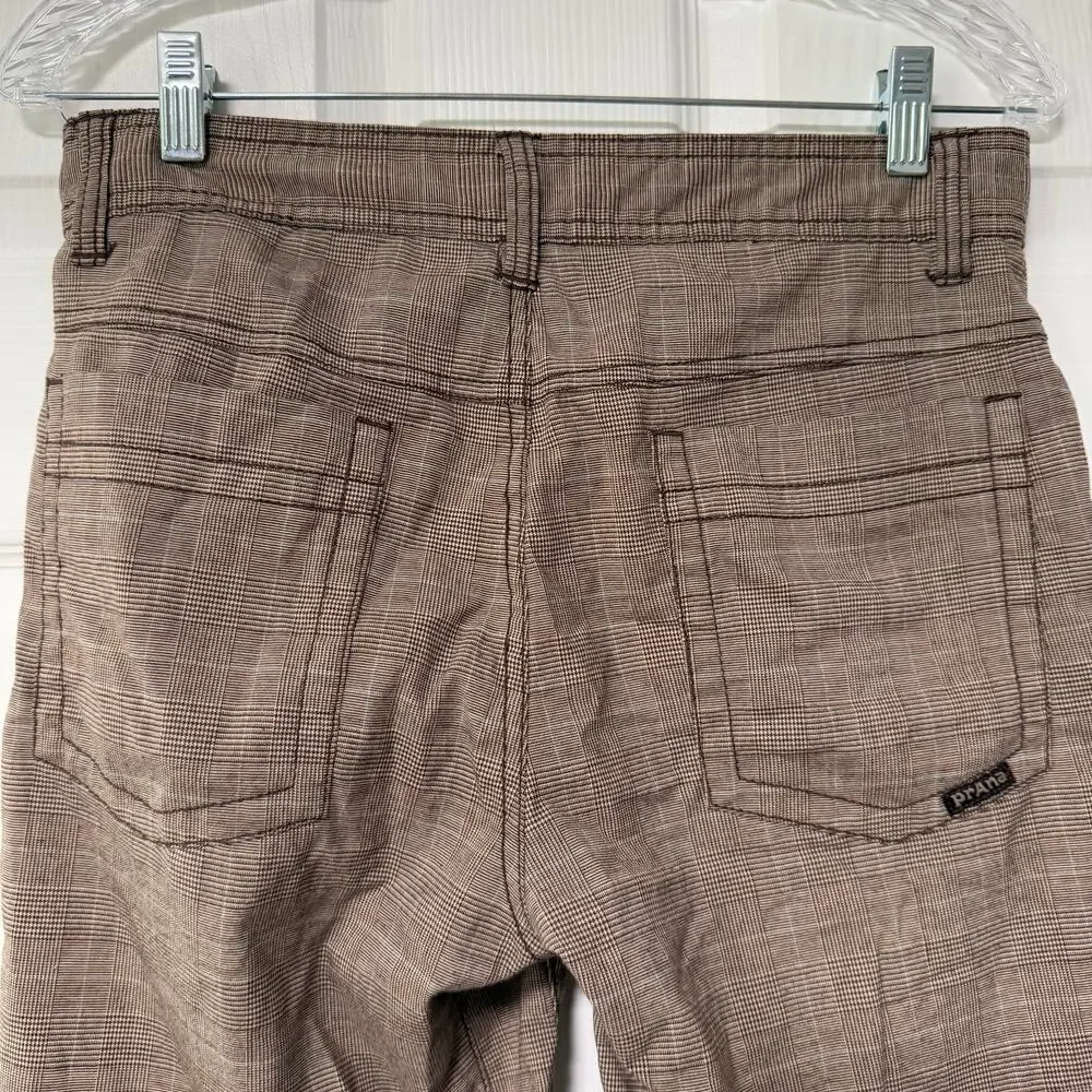 Prana Breathe Men's Brown Glen Check Shorts Size 30
